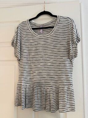 Anthropologie Peplum Stripe Top